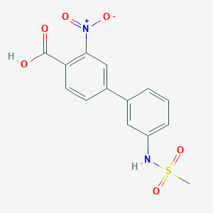molecular formula C14H12N2O6S B6411161 4-(3-Methylsulfonylaminophenyl)-2-nitrobenzoic acid, 95% CAS No. 1261917-56-9