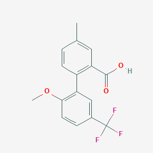molecular formula C16H13F3O3 B6411307 2-(2-Methoxy-5-trifluoromethylphenyl)-5-methylbenzoic acid, 95% CAS No. 1261936-45-1