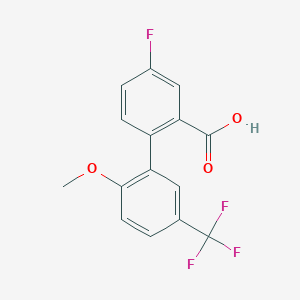 molecular formula C15H10F4O3 B6411314 5-Fluoro-2-(2-methoxy-5-trifluoromethylphenyl)benzoic acid, 95% CAS No. 1261917-70-7