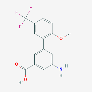 molecular formula C15H12F3NO3 B6411320 3-Amino-5-(2-methoxy-5-trifluoromethylphenyl)benzoic acid, 95% CAS No. 1261899-12-0
