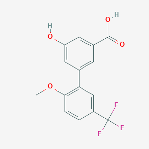 molecular formula C15H11F3O4 B6411328 5-Hydroxy-3-(2-methoxy-5-trifluoromethylphenyl)benzoic acid, 95% CAS No. 1261935-96-9
