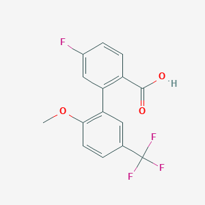 molecular formula C15H10F4O3 B6411339 4-Fluoro-2-(2-methoxy-5-trifluoromethylphenyl)benzoic acid, 95% CAS No. 1261968-88-0