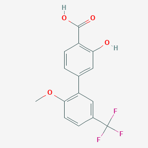 molecular formula C15H11F3O4 B6411349 2-Hydroxy-4-(2-methoxy-5-trifluoromethylphenyl)benzoic acid, 95% CAS No. 1261987-07-8