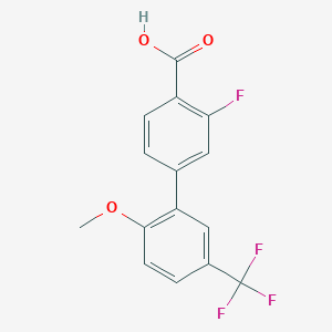 molecular formula C15H10F4O3 B6411363 2-Fluoro-4-(2-methoxy-5-trifluoromethylphenyl)benzoic acid, 95% CAS No. 1261900-46-2