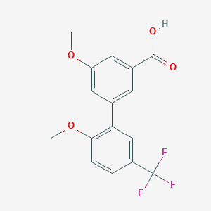 molecular formula C16H13F3O4 B6411375 3-(2-Methoxy-5-trifluoromethylphenyl)-5-methoxybenzoic acid, 95% CAS No. 1261916-70-4