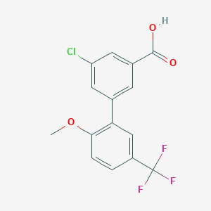 molecular formula C15H10ClF3O3 B6411379 5-Chloro-3-(2-methoxy-5-trifluoromethylphenyl)benzoic acid, 95% CAS No. 1262010-54-7