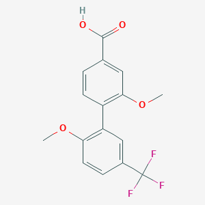 molecular formula C16H13F3O4 B6411390 4-(2-Methoxy-5-trifluoromethylphenyl)-3-methoxybenzoic acid, 95% CAS No. 1261936-50-8
