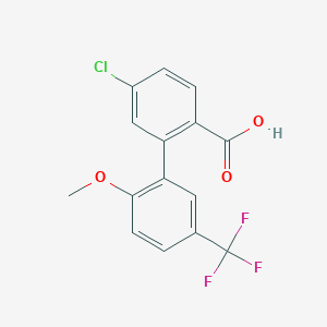 molecular formula C15H10ClF3O3 B6411394 4-Chloro-2-(2-methoxy-5-trifluoromethylphenyl)benzoic acid, 95% CAS No. 1261995-83-8