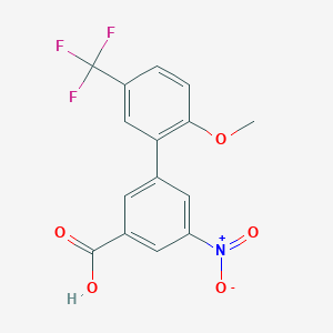 molecular formula C15H10F3NO5 B6411402 3-(2-Methoxy-5-trifluoromethylphenyl)-5-nitrobenzoic acid, 95% CAS No. 1262011-01-7