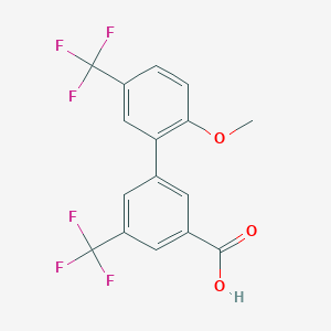 molecular formula C16H10F6O3 B6411414 3-(2-Methoxy-5-trifluoromethylphenyl)-5-trifluoromethylbenzoic acid, 95% CAS No. 1261936-79-1