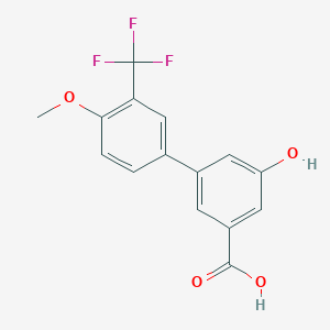 molecular formula C15H11F3O4 B6411424 5-Hydroxy-3-(4-methoxy-3-trifluoromethylphenyl)benzoic acid, 95% CAS No. 1261915-18-7