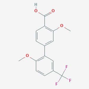 molecular formula C16H13F3O4 B6411435 4-(2-Methoxy-5-trifluoromethylphenyl)-2-methoxybenzoic acid, 95% CAS No. 1261917-75-2