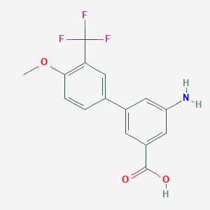 molecular formula C15H12F3NO3 B6411441 3-Amino-5-(4-methoxy-3-trifluoromethylphenyl)benzoic acid, 95% CAS No. 1261917-79-6