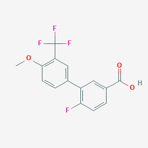molecular formula C15H10F4O3 B6411445 4-Fluoro-3-(4-methoxy-3-trifluoromethylphenyl)benzoic acid, 95% CAS No. 1261968-99-3
