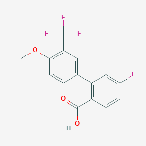 molecular formula C15H10F4O3 B6411448 4-Fluoro-2-(4-methoxy-3-trifluoromethylphenyl)benzoic acid, 95% CAS No. 1261917-82-1