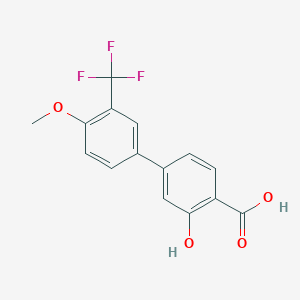 molecular formula C15H11F3O4 B6411451 2-Hydroxy-4-(4-methoxy-3-trifluoromethylphenyl)benzoic acid, 95% CAS No. 1262006-64-3