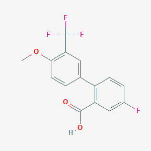 molecular formula C15H10F4O3 B6411455 5-Fluoro-2-(4-methoxy-3-trifluoromethylphenyl)benzoic acid, 95% CAS No. 1261936-89-3