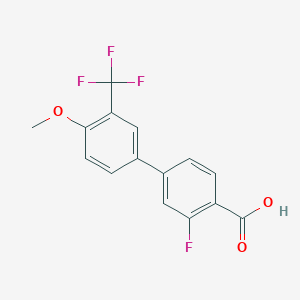 molecular formula C15H10F4O3 B6411462 2-Fluoro-4-(4-methoxy-3-trifluoromethylphenyl)benzoic acid, 95% CAS No. 1261937-07-8