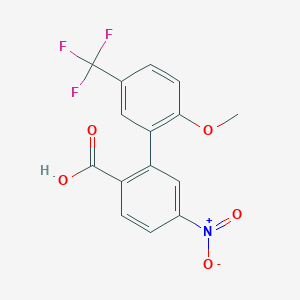 molecular formula C15H10F3NO5 B6411467 2-(2-Methoxy-5-trifluoromethylphenyl)-4-nitrobenzoic acid, 95% CAS No. 1262006-58-5