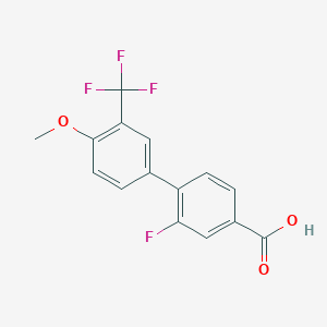 molecular formula C15H10F4O3 B6411482 3-Fluoro-4-(4-methoxy-3-trifluoromethylphenyl)benzoic acid, 95% CAS No. 1261937-02-3