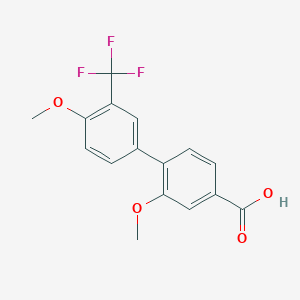 molecular formula C16H13F3O4 B6411483 4-(4-Methoxy-3-trifluoromethylphenyl)-3-methoxybenzoic acid, 95% CAS No. 1261969-07-6