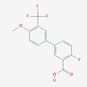 molecular formula C15H10F4O3 B6411498 2-Fluoro-5-(4-methoxy-3-trifluoromethylphenyl)benzoic acid, 95% CAS No. 1262011-08-4