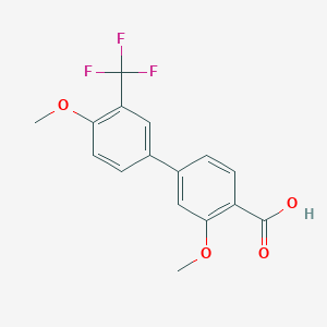 molecular formula C16H13F3O4 B6411504 4-(4-Methoxy-3-trifluoromethylphenyl)-2-methoxybenzoic acid, 95% CAS No. 1261906-62-0