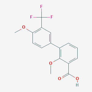 molecular formula C16H13F3O4 B6411512 3-(4-Methoxy-3-trifluoromethylphenyl)-2-methoxybenzoic acid, 95% CAS No. 1261937-14-7