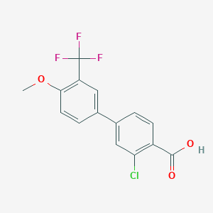 molecular formula C15H10ClF3O3 B6411523 2-Chloro-4-(4-methoxy-3-trifluoromethylphenyl)benzoic acid, 95% CAS No. 1261937-46-5