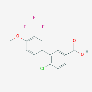 molecular formula C15H10ClF3O3 B6411524 4-Chloro-3-(4-methoxy-3-trifluoromethylphenyl)benzoic acid, 95% CAS No. 1261969-27-0