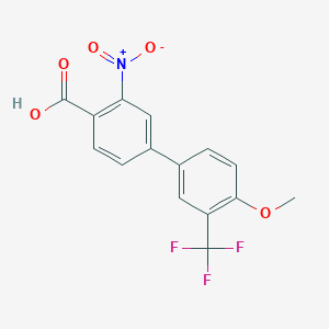 molecular formula C15H10F3NO5 B6411532 4-(4-Methoxy-3-trifluoromethylphenyl)-2-nitrobenzoic acid, 95% CAS No. 1261937-63-6