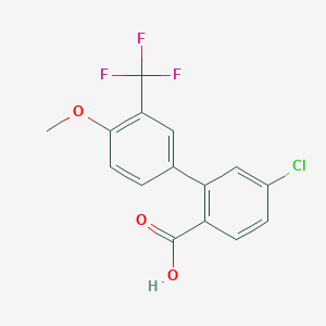 molecular formula C15H10ClF3O3 B6411545 4-Chloro-2-(4-methoxy-3-trifluoromethylphenyl)benzoic acid, 95% CAS No. 1261981-26-3