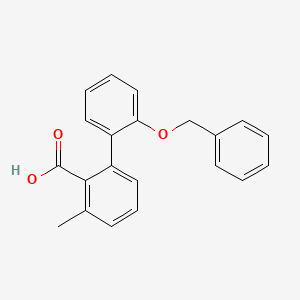 molecular formula C21H18O3 B6411552 2-(2-Benzyloxyphenyl)-6-methylbenzoic acid, 95% CAS No. 1261937-81-8