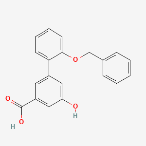 molecular formula C20H16O4 B6411560 3-(2-Benzyloxyphenyl)-5-hydroxybenzoic acid, 95% CAS No. 1258625-88-5