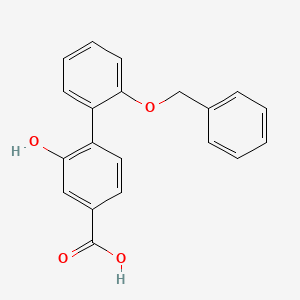 molecular formula C20H16O4 B6411567 4-(2-Benzyloxyphenyl)-3-hydroxybenzoic acid, 95% CAS No. 1261915-28-9