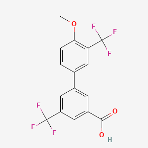 molecular formula C16H10F6O3 B6411568 3-(4-Methoxy-3-trifluoromethylphenyl)-5-trifluoromethylbenzoic acid, 95% CAS No. 1262006-69-8