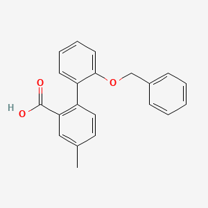 molecular formula C21H18O3 B6411574 2-(2-Benzyloxyphenyl)-5-methylbenzoic acid, 95% CAS No. 1261937-88-5