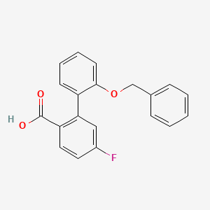 molecular formula C20H15FO3 B6411581 2-(2-Benzyloxyphenyl)-4-fluorobenzoic acid, 95% CAS No. 1261911-40-3