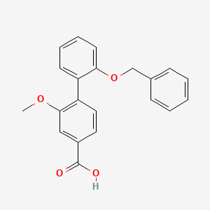molecular formula C21H18O4 B6411585 4-(2-Benzyloxyphenyl)-3-methoxybenzoic acid, 95% CAS No. 1261899-21-1