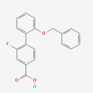 molecular formula C20H15FO3 B6411589 4-(2-Benzyloxyphenyl)-3-fluorobenzoic acid, 95% CAS No. 1262006-75-6