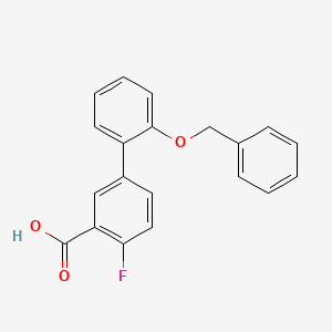 molecular formula C20H15FO3 B6411590 5-(2-Benzyloxyphenyl)-2-fluorobenzoic acid, 95% CAS No. 1261938-05-9