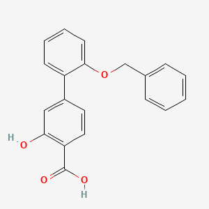 molecular formula C20H16O4 B6411600 4-(2-Benzyloxyphenyl)-2-hydroxybenzoic acid, 95% CAS No. 1261969-30-5
