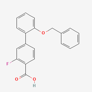 molecular formula C20H15FO3 B6411604 4-(2-Benzyloxyphenyl)-2-fluorobenzoic acid, 95% CAS No. 1261911-60-7