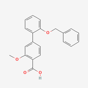 molecular formula C21H18O4 B6411610 4-(2-Benzyloxyphenyl)-2-methoxybenzoic acid, 95% CAS No. 1261996-03-5
