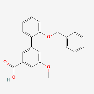 molecular formula C21H18O4 B6411615 3-(2-Benzyloxyphenyl)-5-methoxybenzoic acid, 95% CAS No. 1261969-31-6