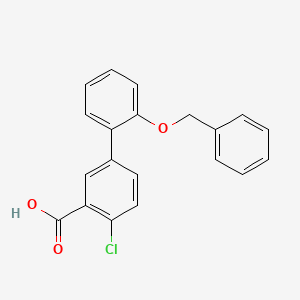molecular formula C20H15ClO3 B6411618 5-(2-Benzyloxyphenyl)-2-chlorobenzoic acid, 95% CAS No. 1261938-22-0