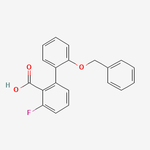 molecular formula C20H15FO3 B6411625 2-(2-Benzyloxyphenyl)-6-fluorobenzoic acid, 95% CAS No. 1261938-11-7