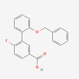 molecular formula C20H15FO3 B6411633 3-(2-Benzyloxyphenyl)-4-fluorobenzoic acid, 95% CAS No. 1261899-16-4