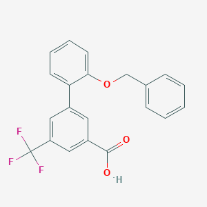 molecular formula C21H15F3O3 B6411664 3-(2-Benzyloxyphenyl)-5-trifluoromethylbenzoic acid, 95% CAS No. 1261996-18-2