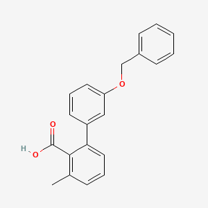 molecular formula C21H18O3 B6411671 2-(3-Benzyloxyphenyl)-6-methylbenzoic acid, 95% CAS No. 1261938-46-8